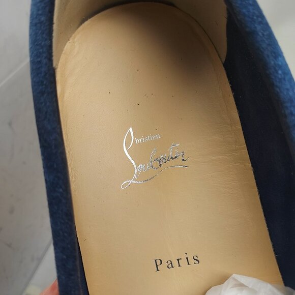 Christian Louboutin Chambeliboat Blue Suede MENS Boat Shoe - Picture 9 of 11